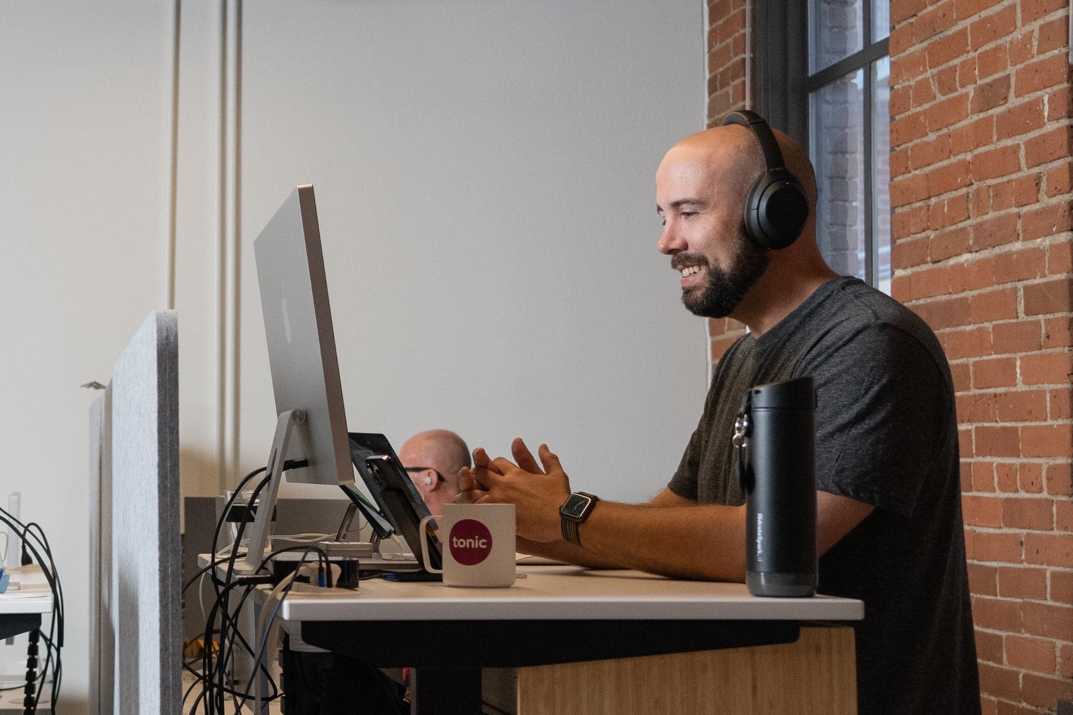 Developer working at desk