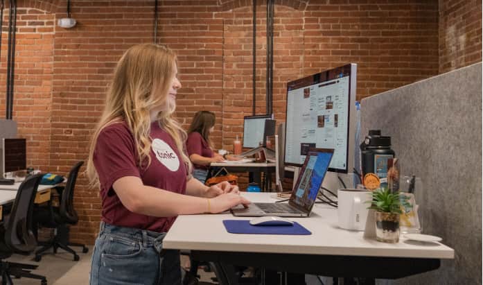 Designer working at desk