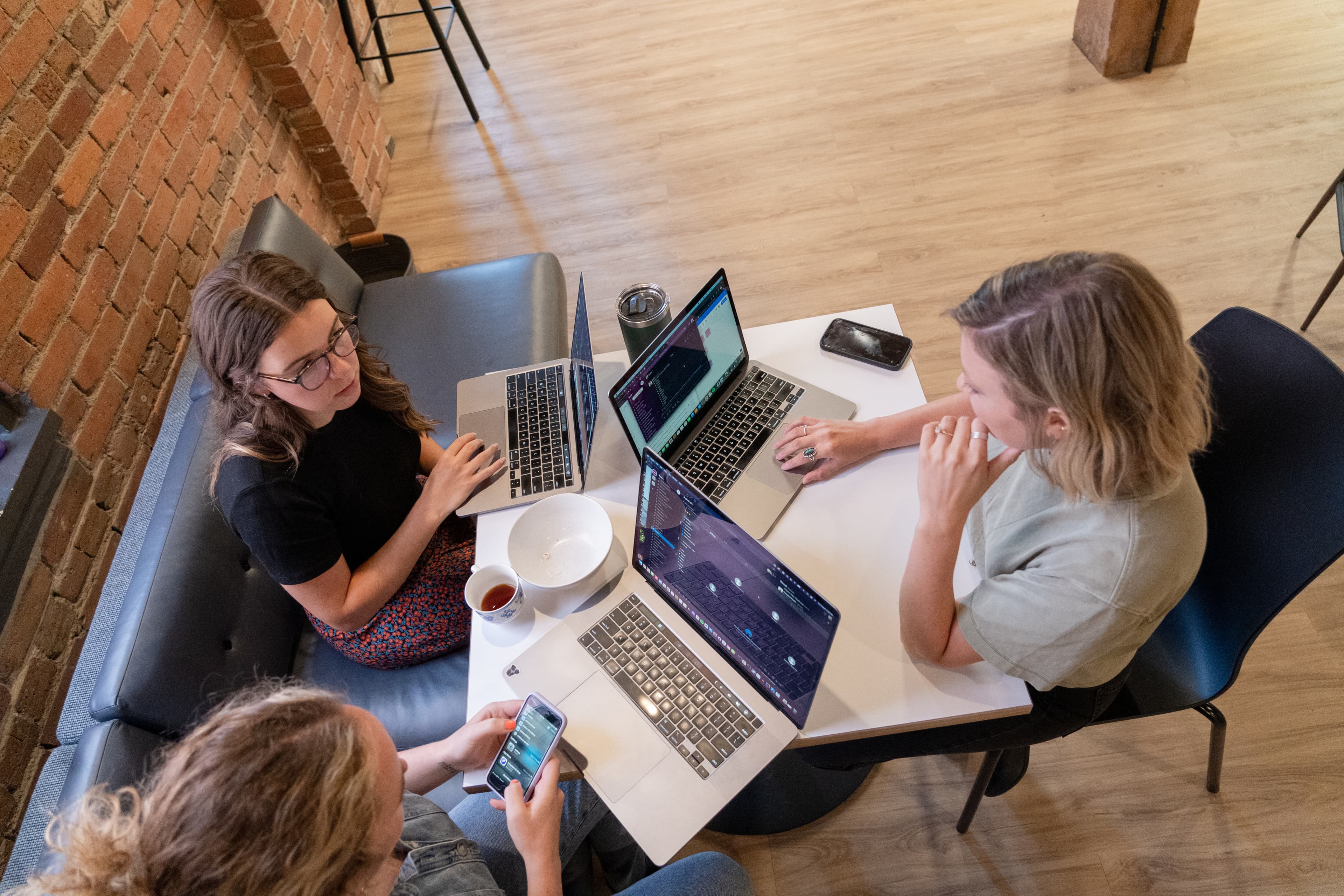Employees collaborating in the office